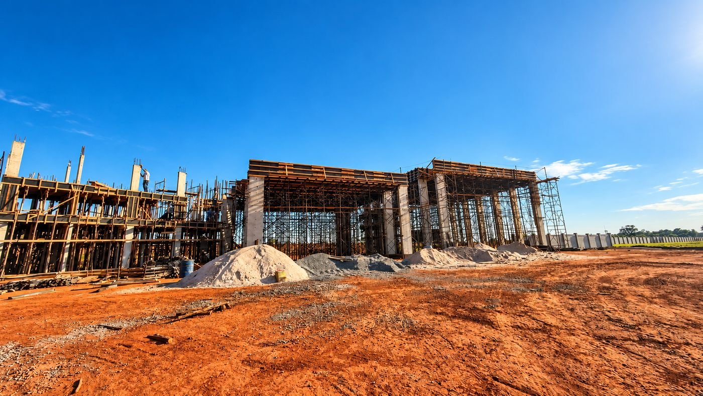 Estruturas de concreto e escoramento das áreas comuns